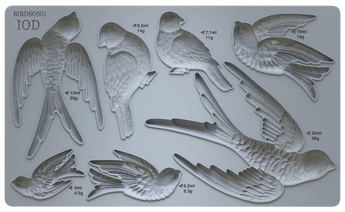 Birdsong 6x10 IOD Decor Mould