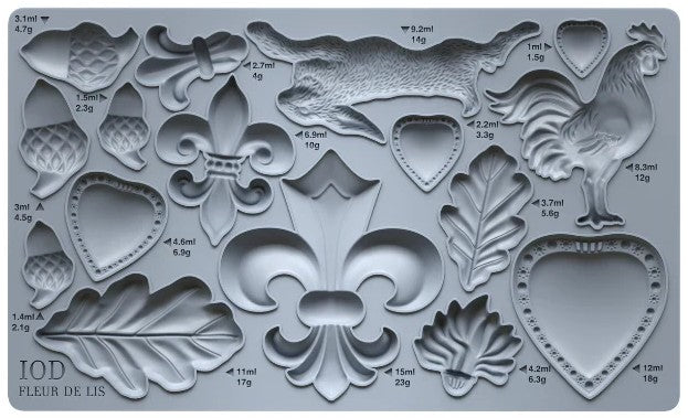 Fleur De Lis 6x10 IOD Decor Mould