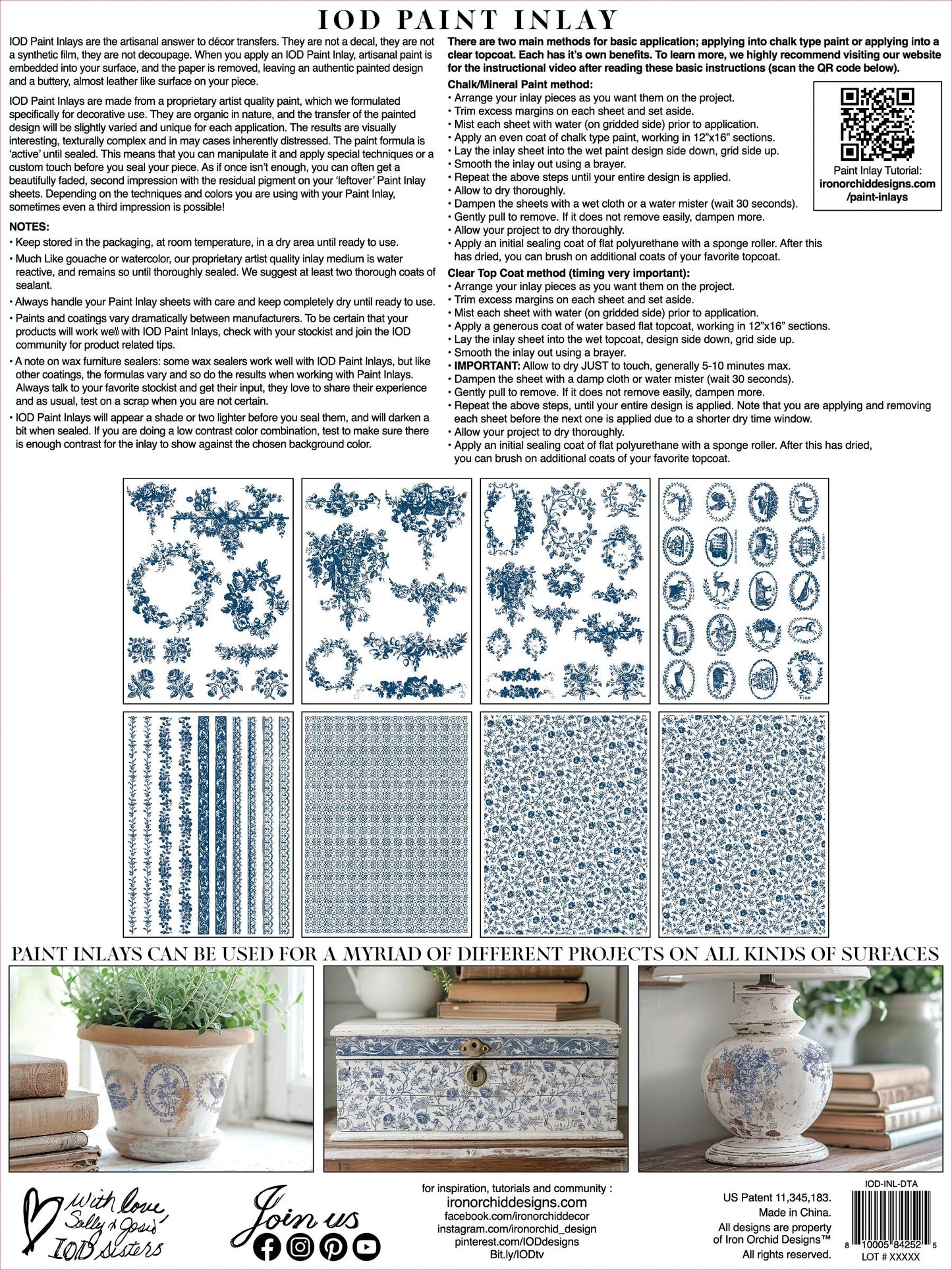 Delft Traditions Azure IOD Paint Inlay 12x16 Pad