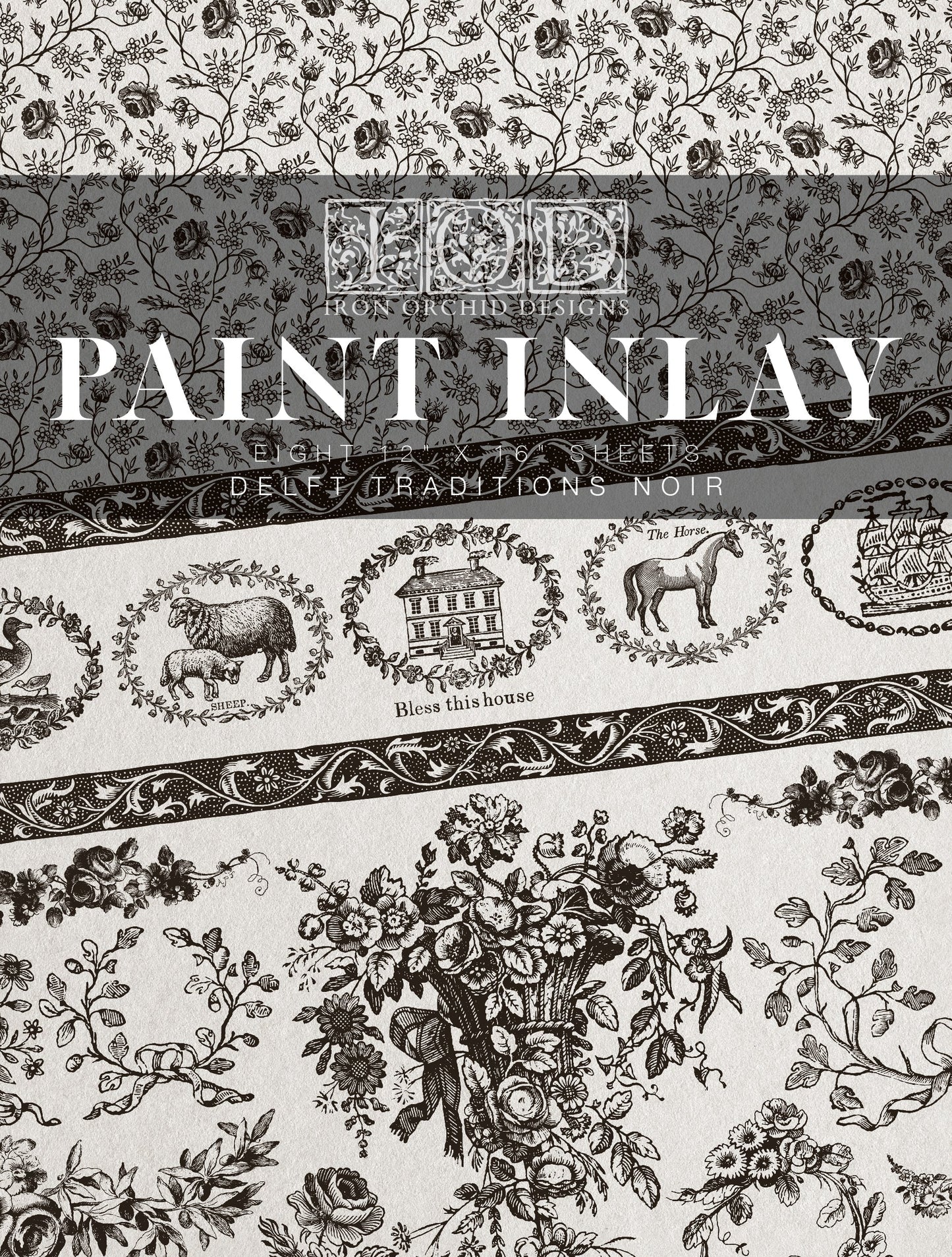 Delft Traditions Noir IOD Paint Inlay 12x16 Pad
