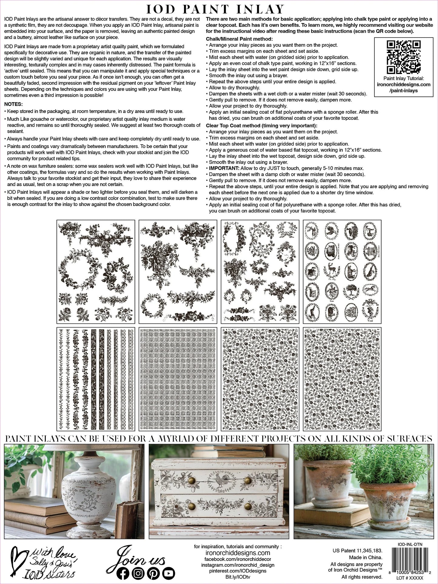 Delft Traditions Noir IOD Paint Inlay 12x16 Pad