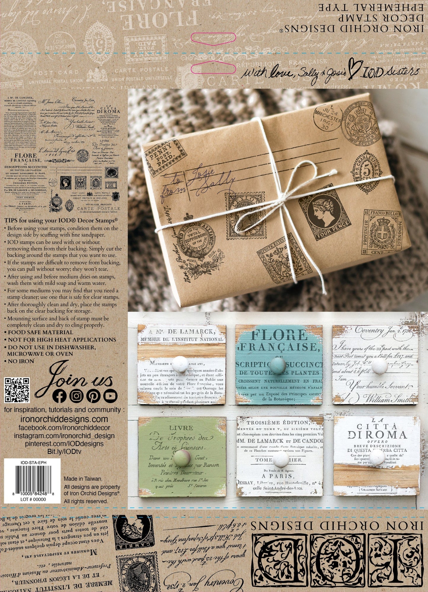 Ephemeral Type 12x12 IOD Stamp
