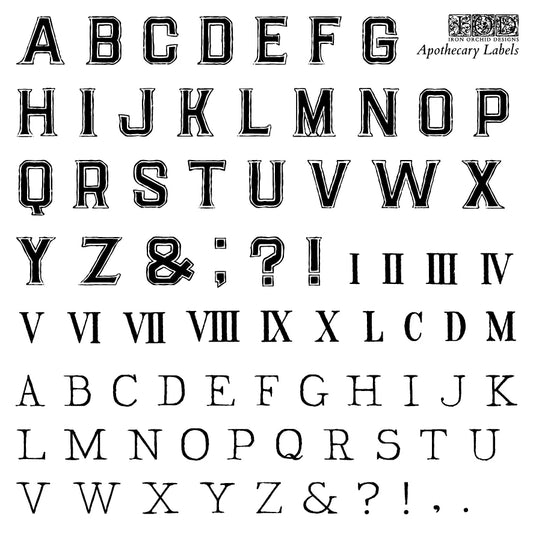 Apothecary Labels IOD 6"x 6" Stamp