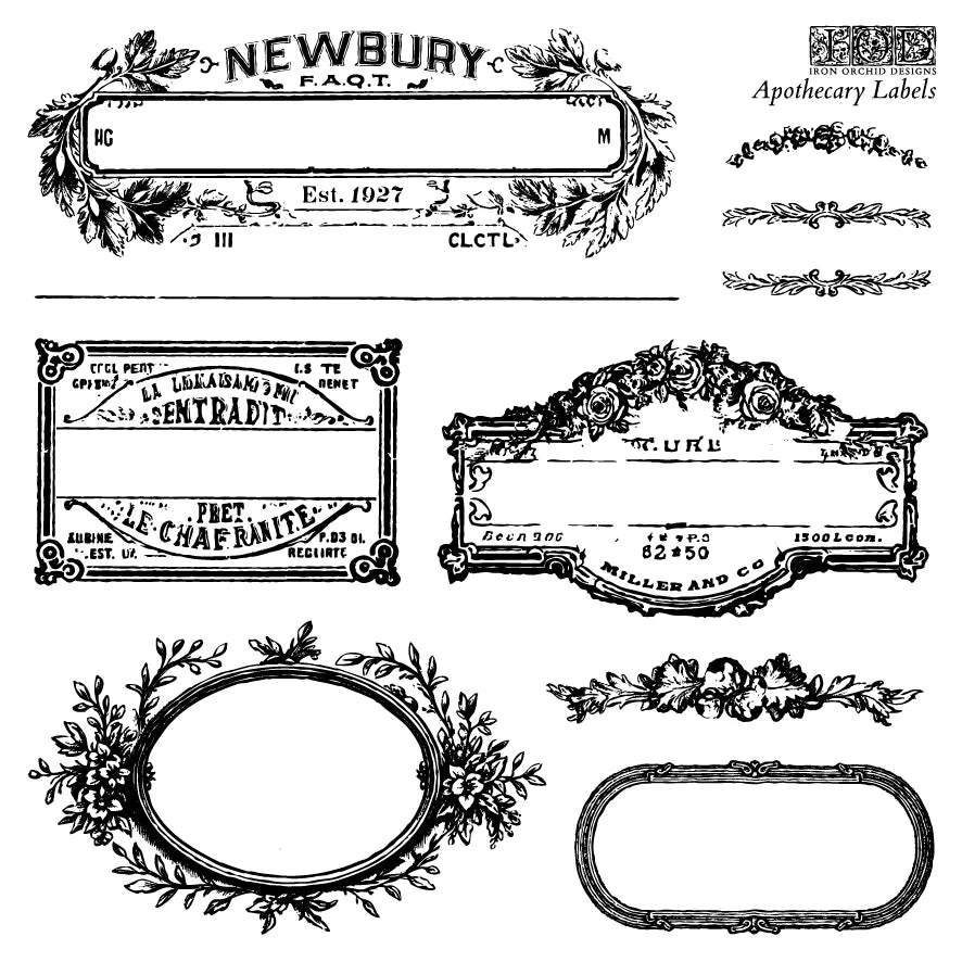 Apothecary Labels 6x6 IOD Stamp
