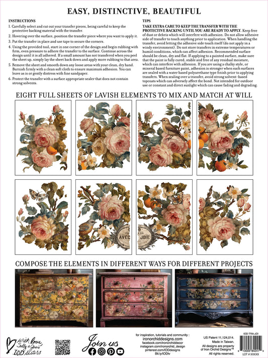 Joie Des Roses Transfer 12"x 16" Pad