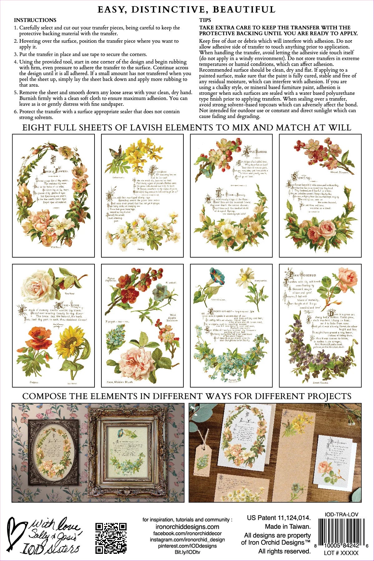 Lover of Flowers 8x12 IOD Transfer Pad