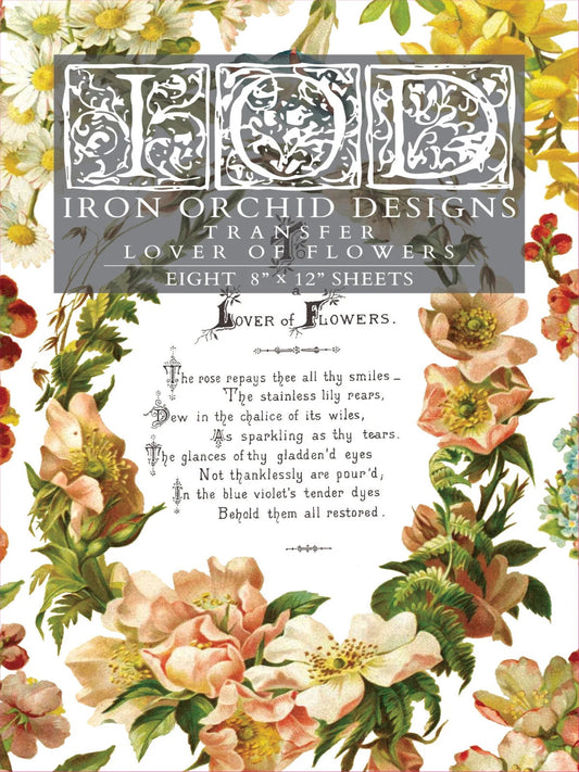 Lover of Flowers 8x12 IOD Transfer Pad