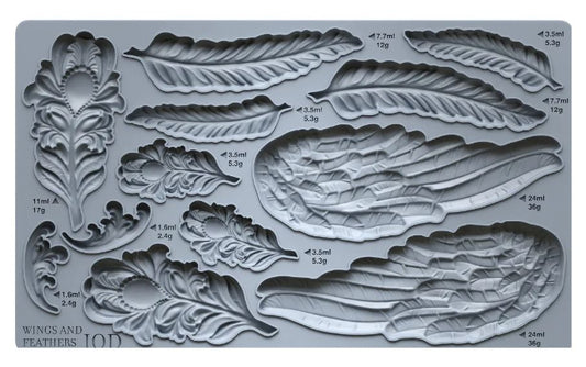 Wings and Feathers 6x10 IOD Decor Mould