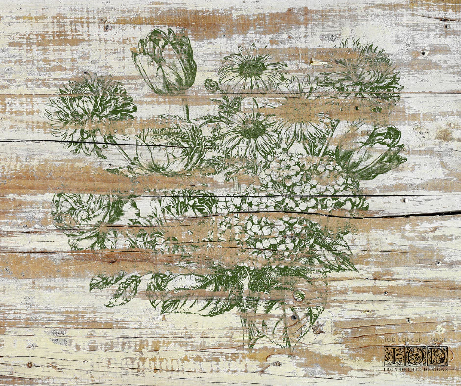 Garden Bouquet 12x12 IOD Stamp