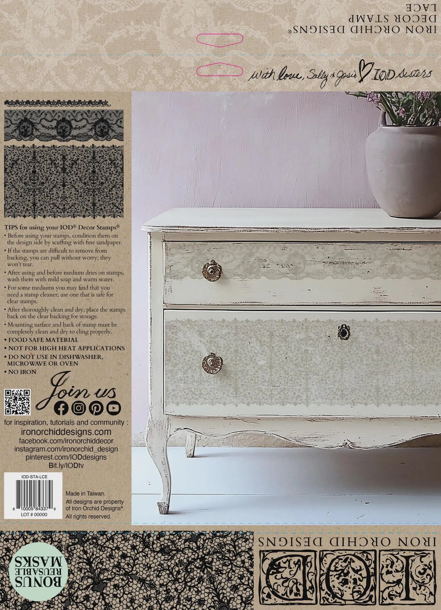 Lace IOD 12"x 12" Stamp