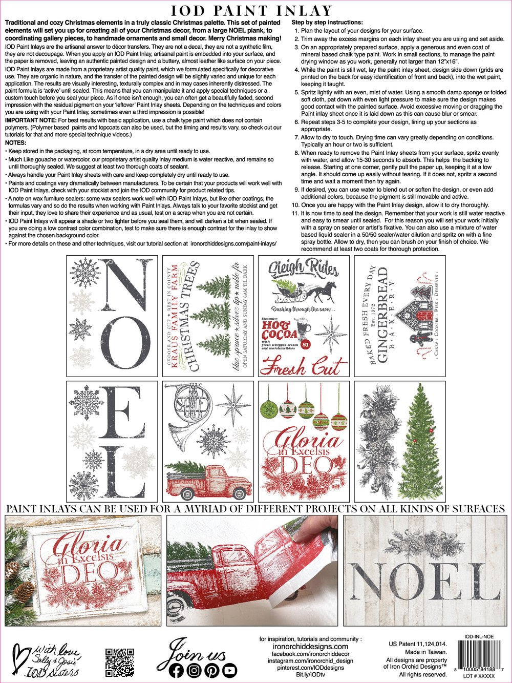 Noel IOD Paint Inlay 12x16 Pad (Retired)