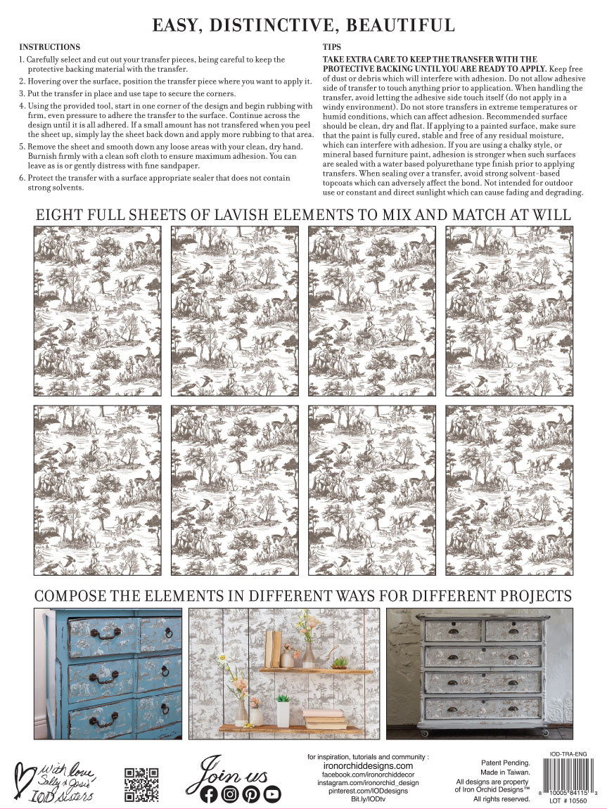 English Toile IOD Transfer 12x16 Pad (Retired)
