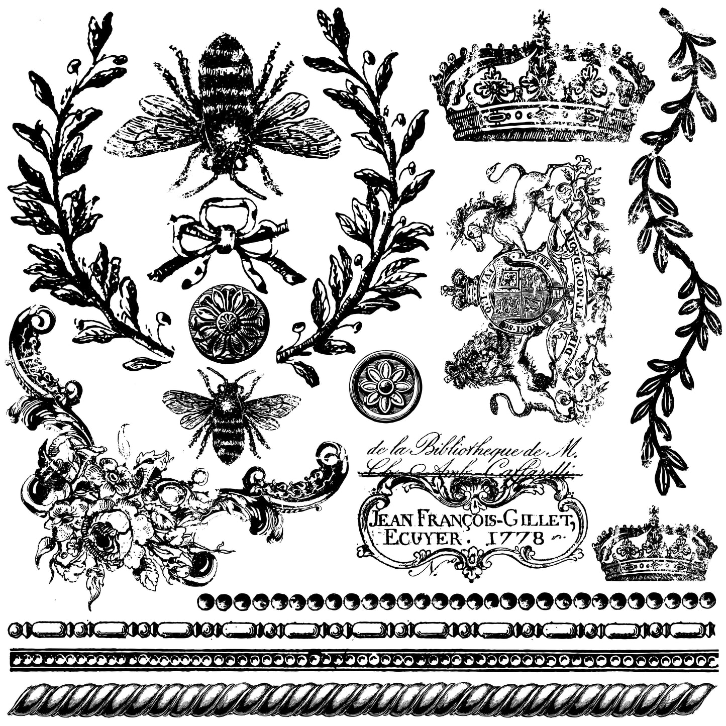 Queen Bee 12x12 IOD Decor Stamp
