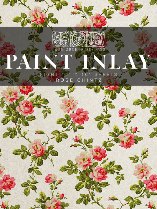 Rose Chintz IOD Paint Inlay 12x16 Pad (Retired)