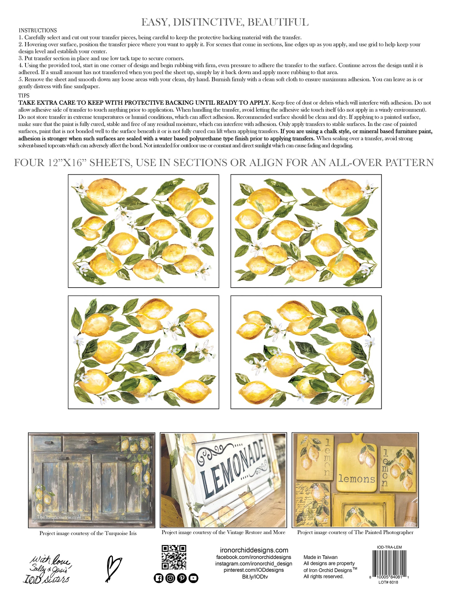 Lemon Drops IOD Transfer 12x16 Pad (Retired)