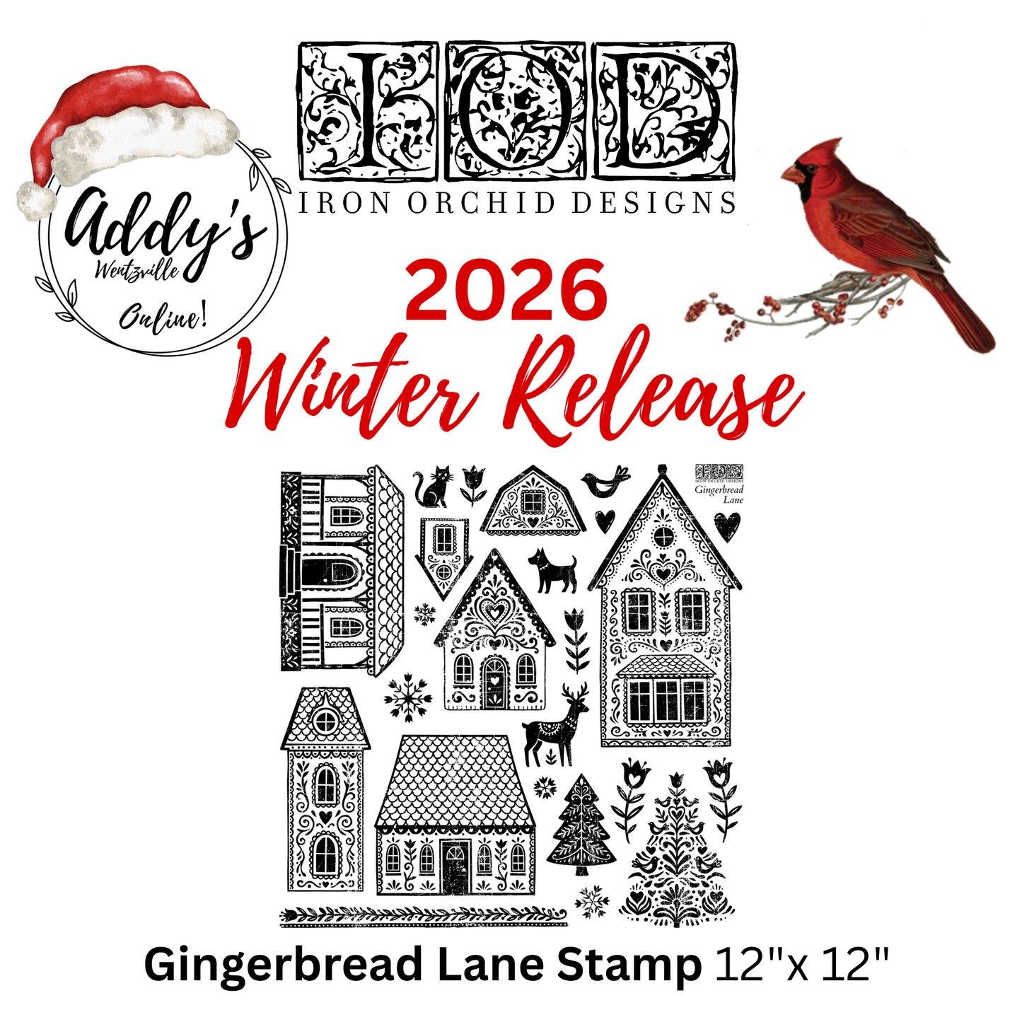 Gingerbread Lane IOD 12"x 12" Stamp