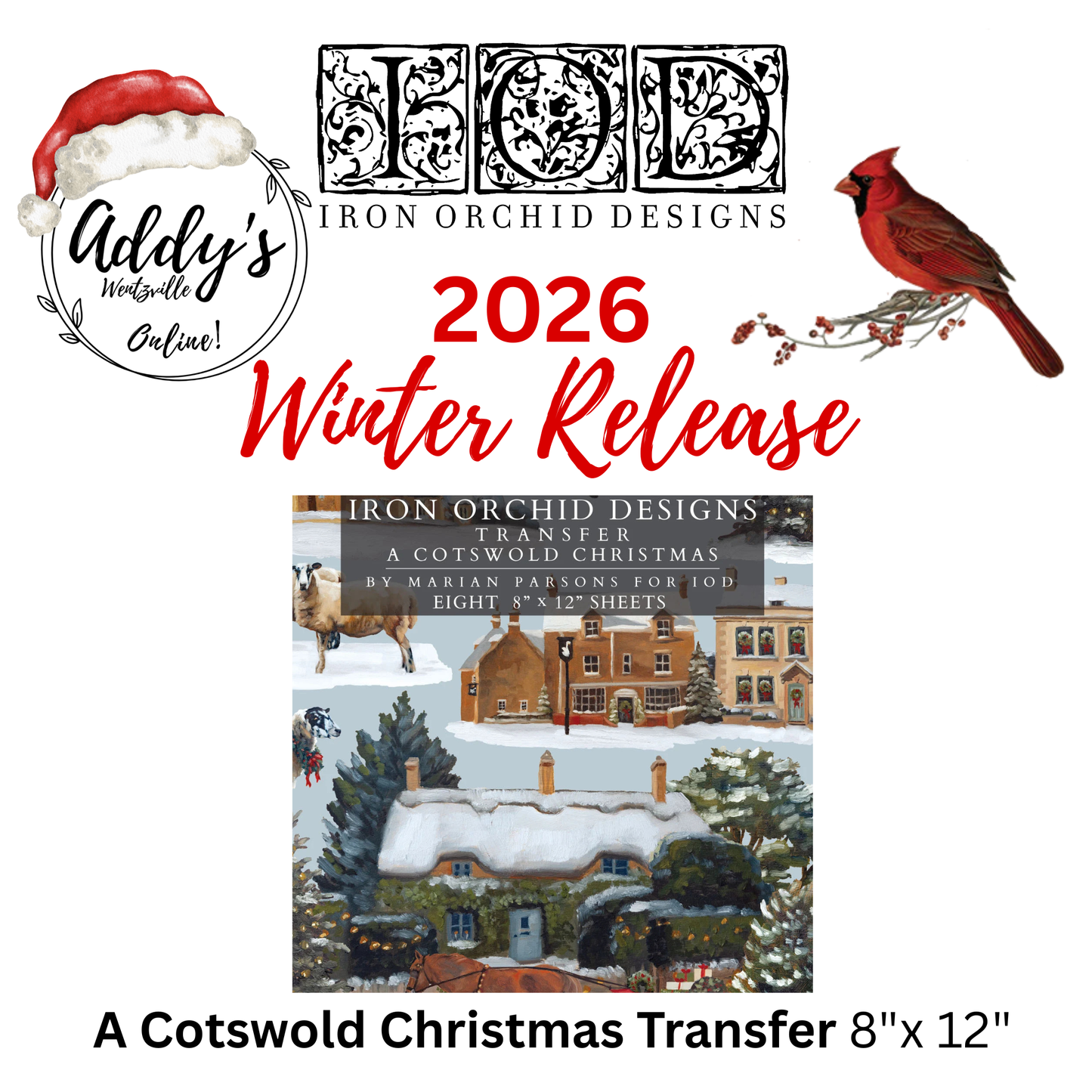 A Cotswold Christmas IOD Transfer 8"x 12" Pad