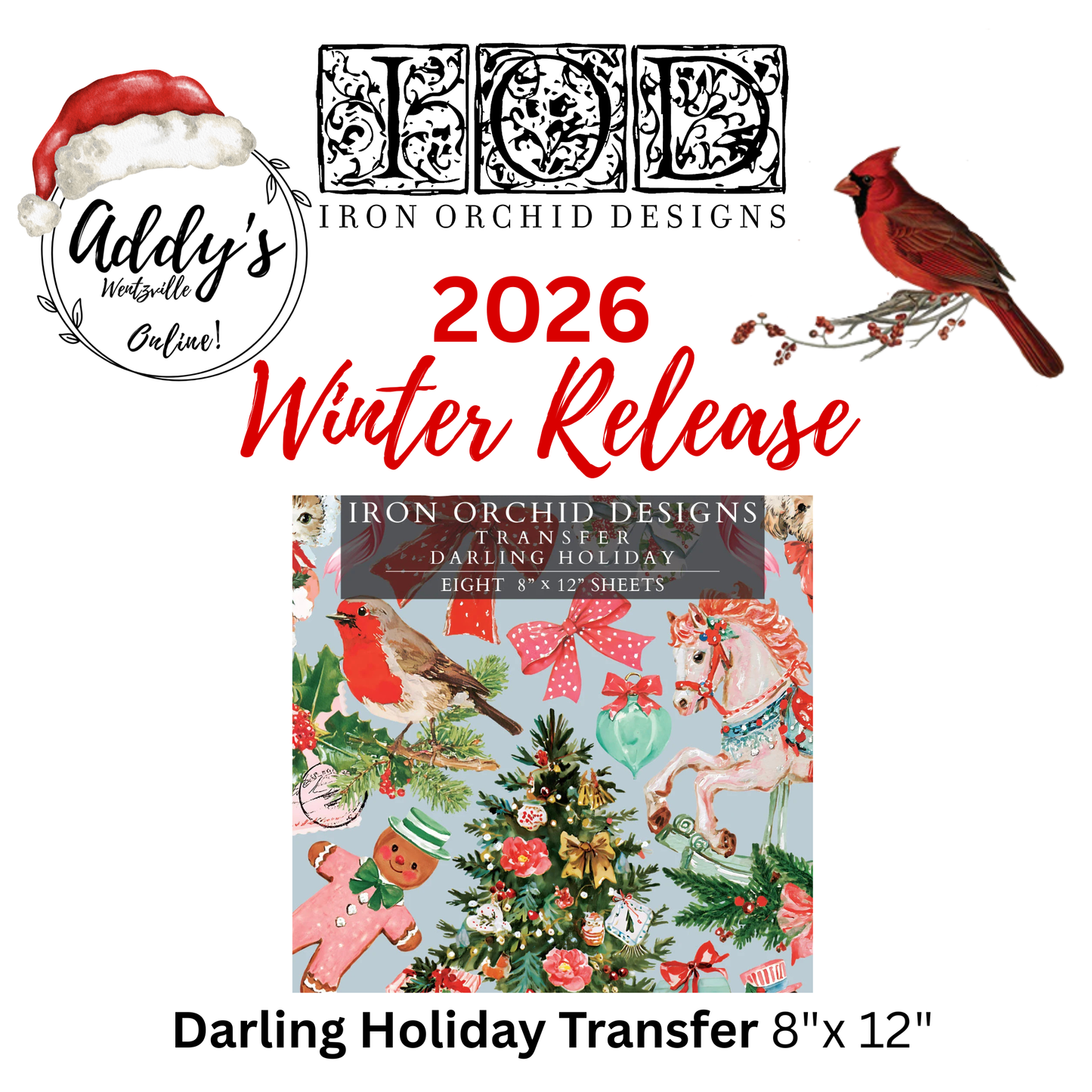 Darling Holiday IOD Transfer 8"x 12" Pad