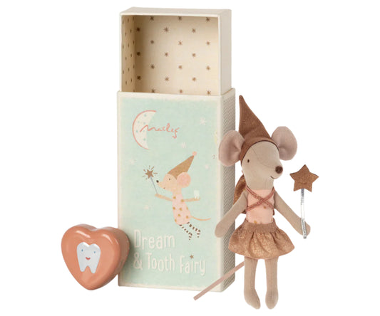 Tooth Fairy Mouse in Matchbox, Big Sister (Pink)