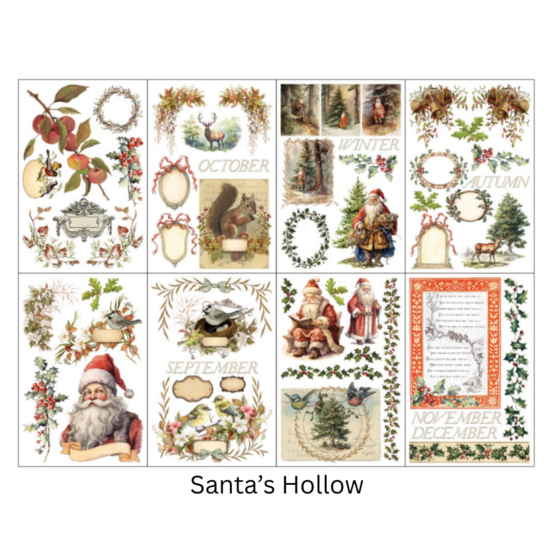 2025 Holiday Top 3 Transfer IOD Bundle! (set of 3). Christmas Joy/Santa's Hollow/Partridge Lane! 8"x12" 8 pages Limited Iron Orchid Designs