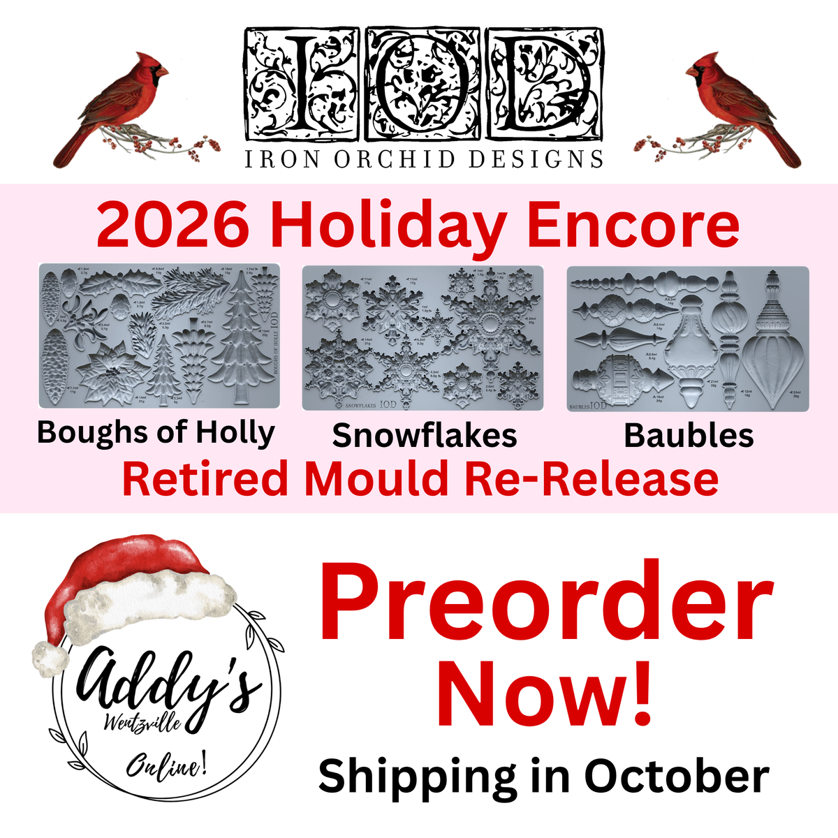 PREORDER: 2026 IOD Holiday Encore Complete Mould Bundle (Set of 3)