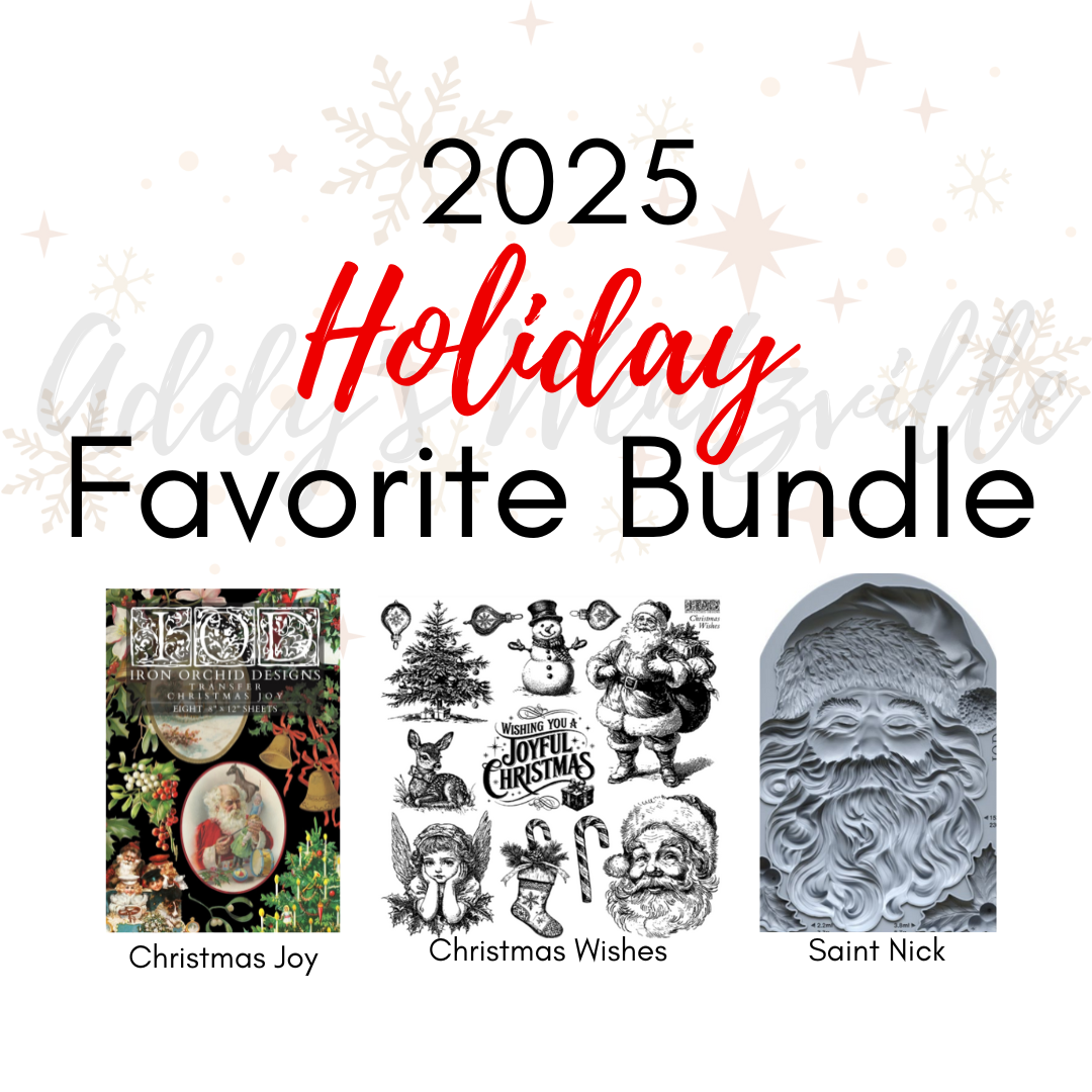2025 Holiday Favorite IOD Bundle (set of 3) Christmas Joy Transfer, Christmas Wishes Stamp & Saint Nick Mould! Limited Iron Orchid Designs