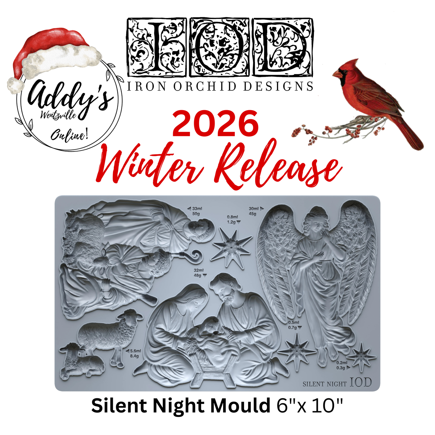 Silent Night IOD 6"x 10" Mould