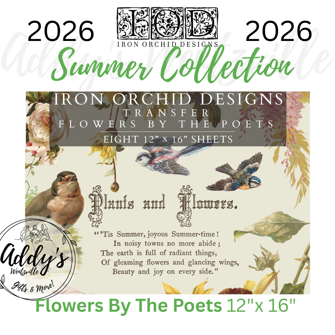 Flowers By The Poets IOD Transfer 12"x 16" Pad