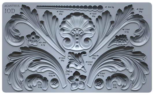 Acanthus Scroll 6x10 IOD Decor Mould