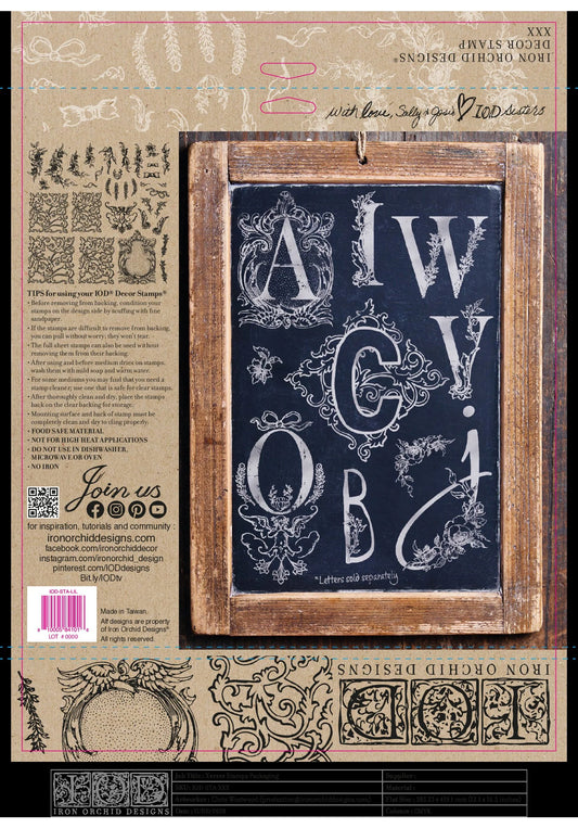 Alphabellies IOD 12"x 12" Stamp