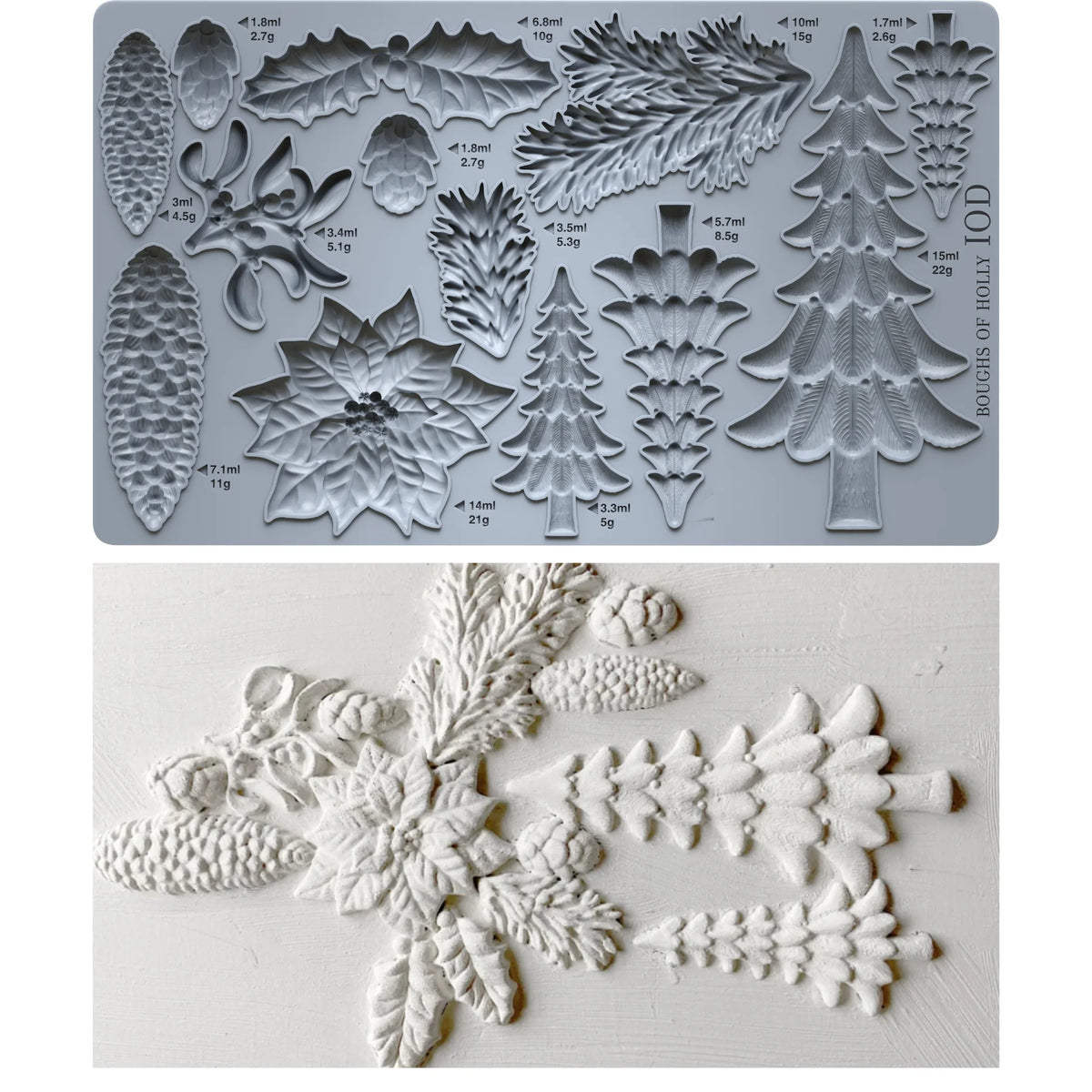 PREORDER: Boughs of Holly IOD 6"x 10" Mould