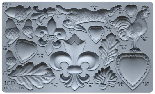 Fleur De Lis 6x10 IOD Decor Mould
