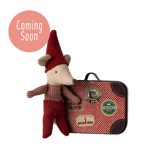 Christmas Mouse, Baby in Suitcase