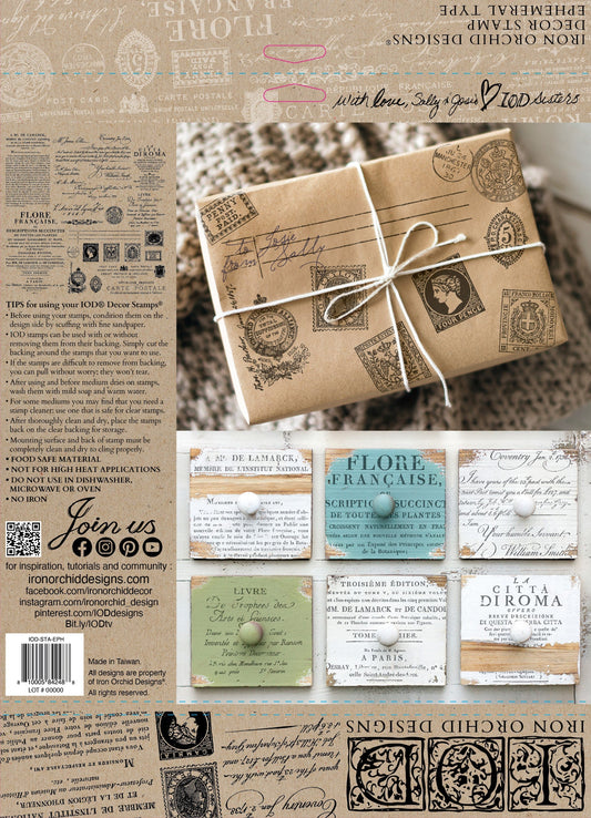 Ephemeral Type IOD 12"x 12" Stamp