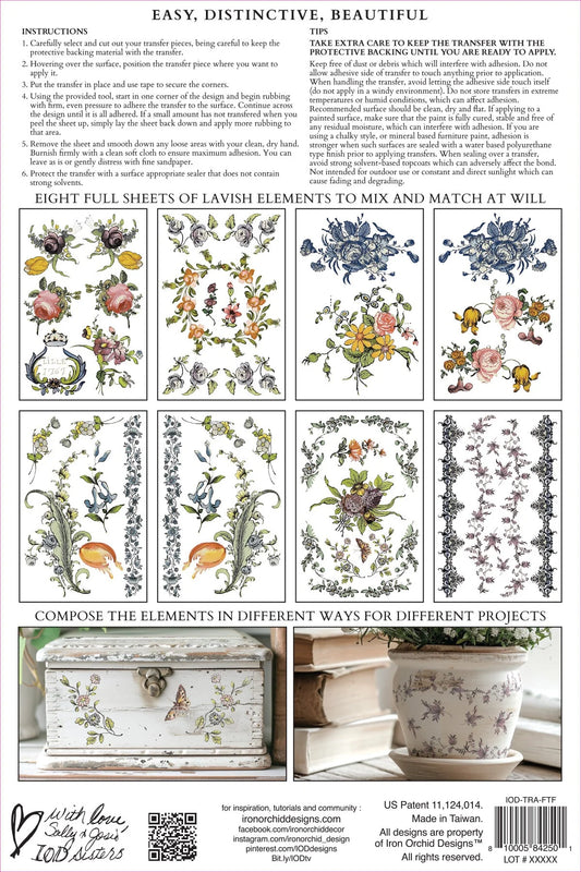 Fairytale Florals IOD Transfer 8"x 12" Pad