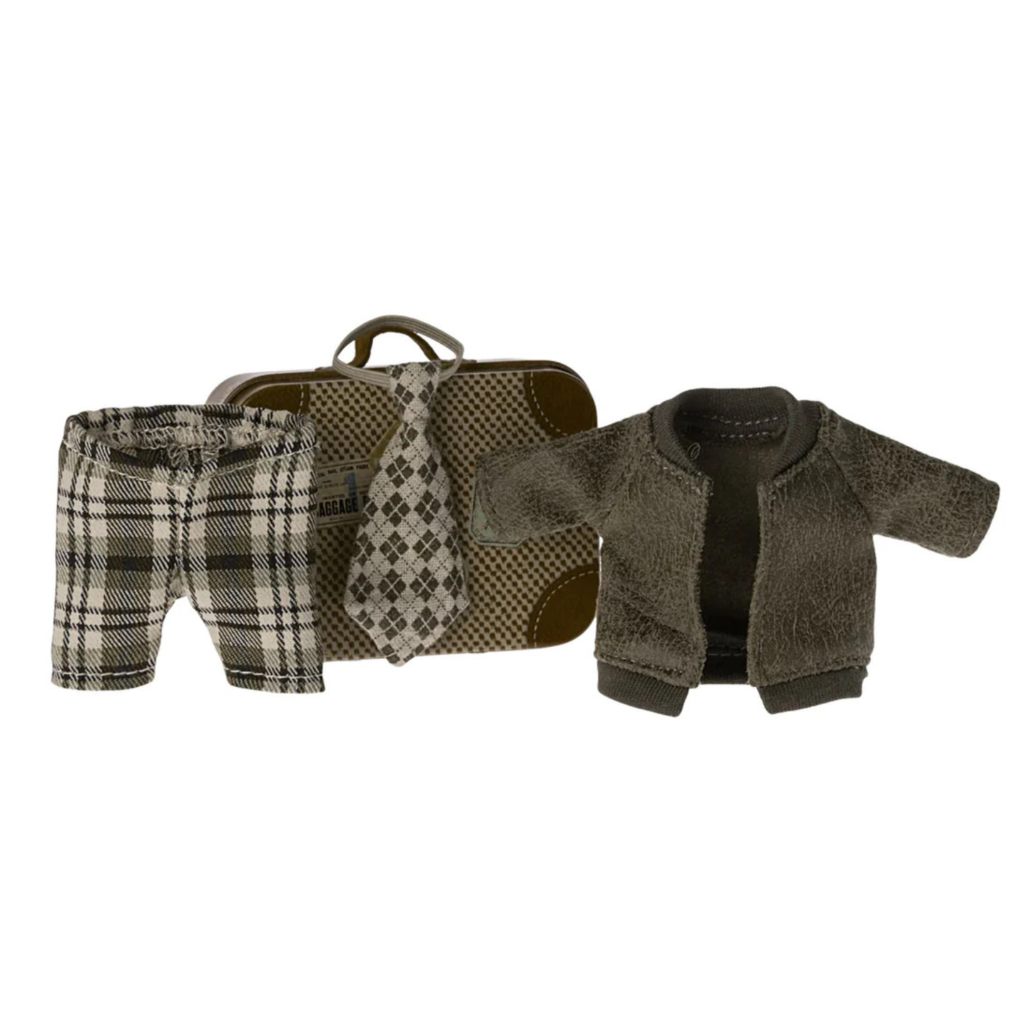 Jacket, Pants, and Tie in Suitcase, Grandpa Mouse