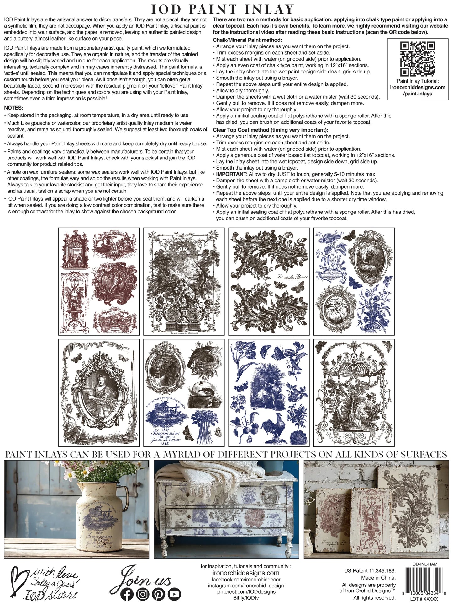 Hameau de la Reine IOD Paint Inlay 12"x 16" Pad