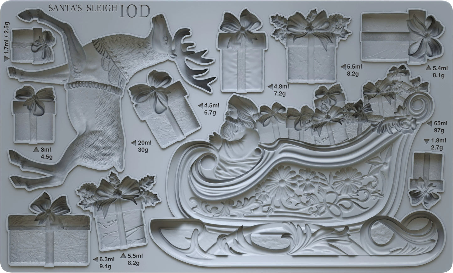 Santa's Sleigh IOD 6"x 10" Mould (Retired)