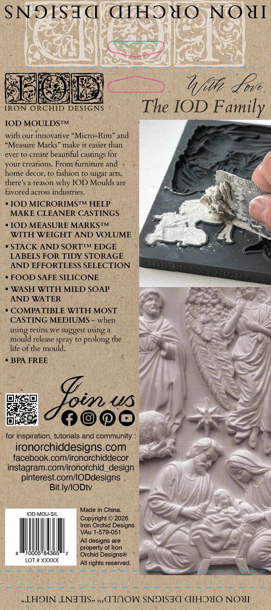 Silent Night IOD 6"x 10" Mould