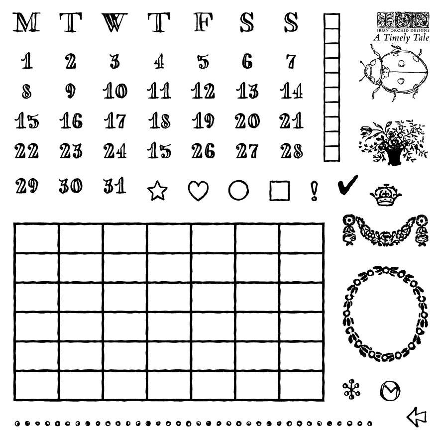 A Timely Tale IOD 6"x 6" Stamp
