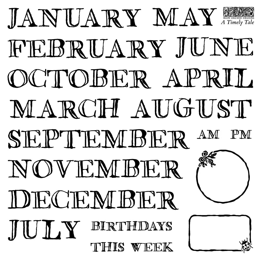 A Timely Tale IOD 6"x 6" Stamp