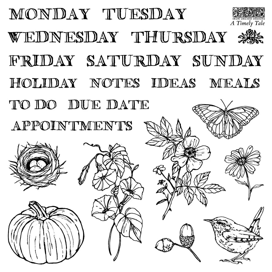 A Timely Tale IOD 6"x 6" Stamp