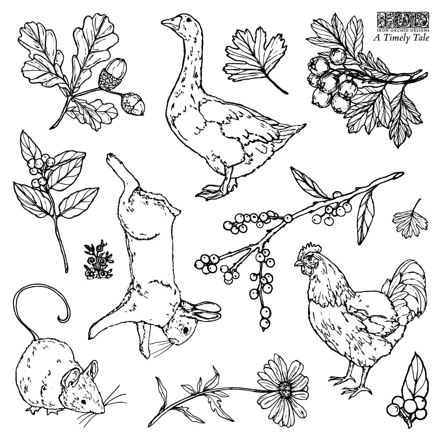A Timely Tale IOD 6"x 6" Stamp