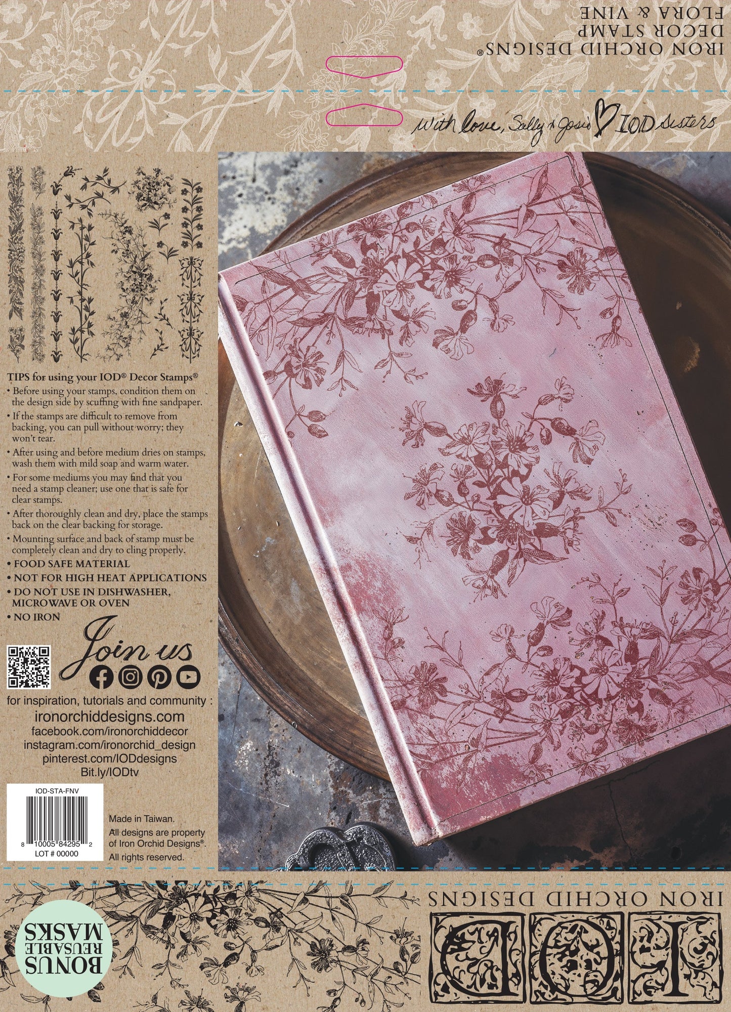 Flora & Vine 12x12 IOD Stamp