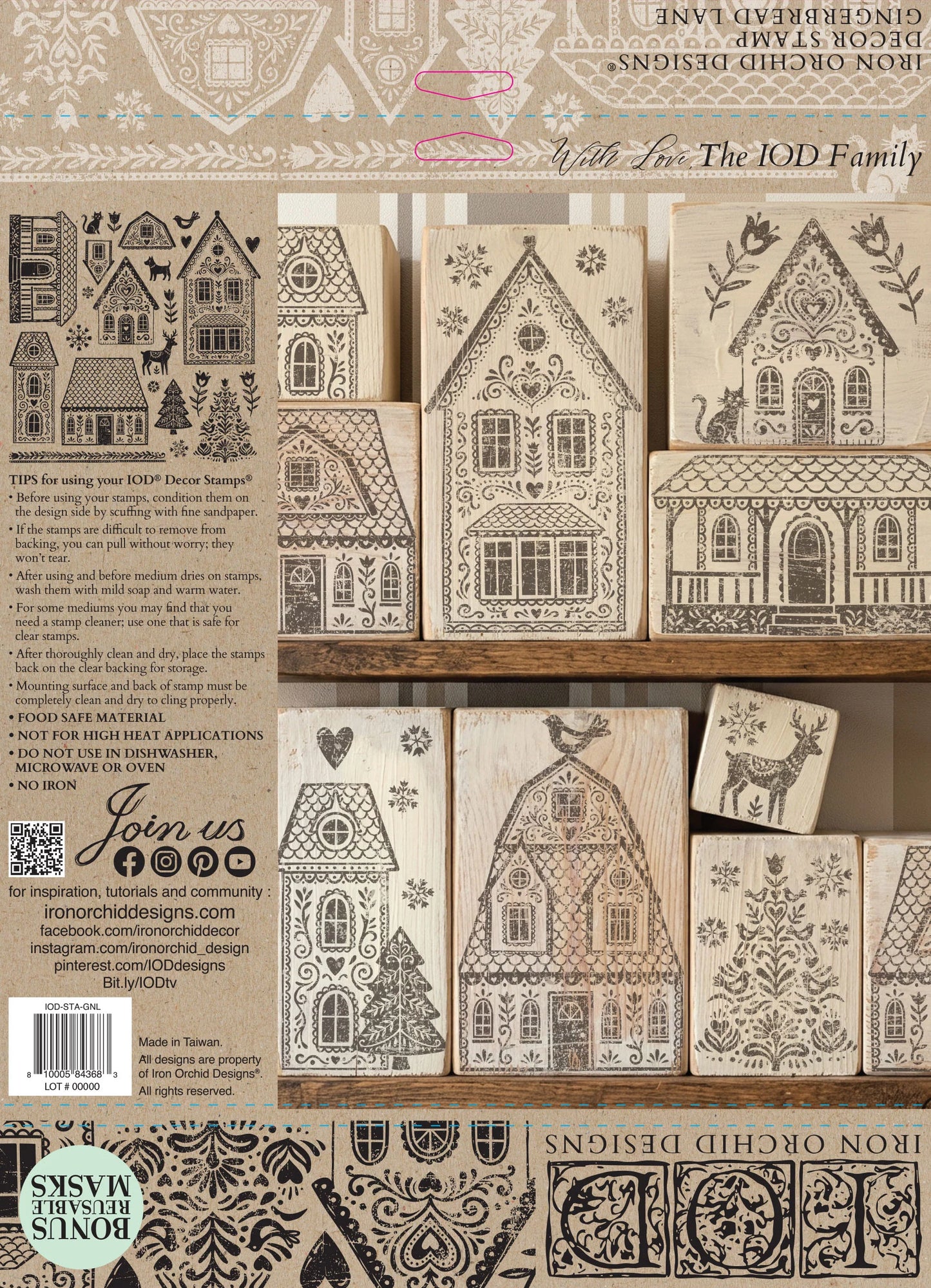 Gingerbread Lane IOD 12"x 12" Stamp