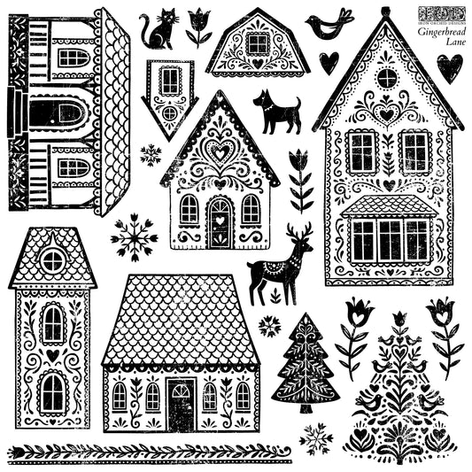 Gingerbread Lane IOD 12"x 12" Stamp