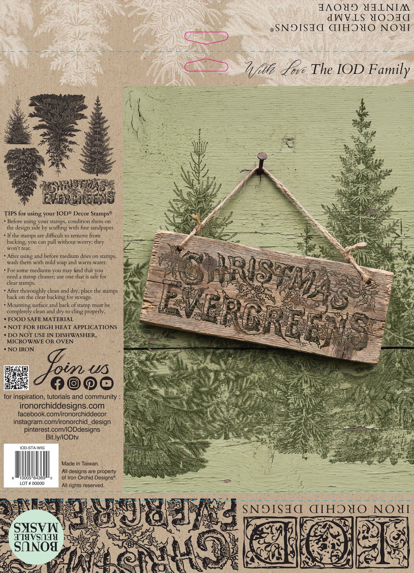 Winter Grove IOD 12"x 12" Stamp