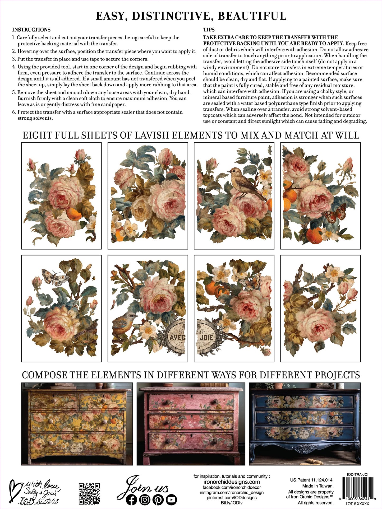 Joie Des Roses Transfer 12x16 Pad