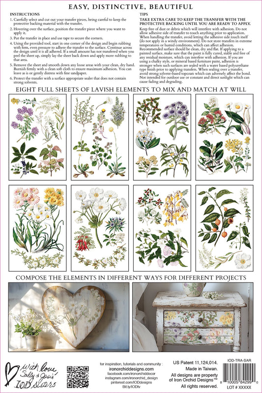 Sarah Featon's Botanicals IOD Transfer 8"x 12" Pad