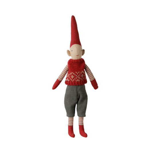 PREORDER: Pixy, Size 1, Boy (Red Knitted Vest) (Expected: 08/15/26)